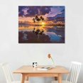 thumbnail image 2 of Orinice Ocean Seascape Canvas Wall Art: Coastal Sea Picture Tropical Palm Tree Theme Artwork Sunset Beach Scene Painting Print for Living Room   16x12in, 2 of 6
