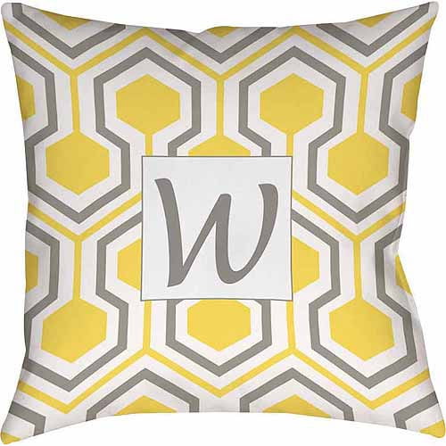 Thumbprintz Honeycomb Monogram Decorative Pillow Yellow Walmart