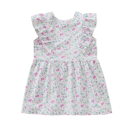 

Little Girl Dress Princess Baby Sleeveless Floral Ruffle Girls Skirt Toddler Summer Cool Cute