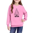 thumbnail image 4 of Lorytime Hoodies for Teen Girls Boys Christmas Tree Sweatshirt Long Sleeve Tops Drop Shoulder Cute Pullover Pink 7 Years, 4 of 4