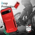 thumbnail image 5 of for Google Pixel 9 Pro XL Case with Built-in Camera Lens Slide Cover, Heavy-Duty Shockproof Rugged Case Heavy Duty Bumper Shockproof Phone Cover for Google Pixel 9 Pro XL,Red, 5 of 7