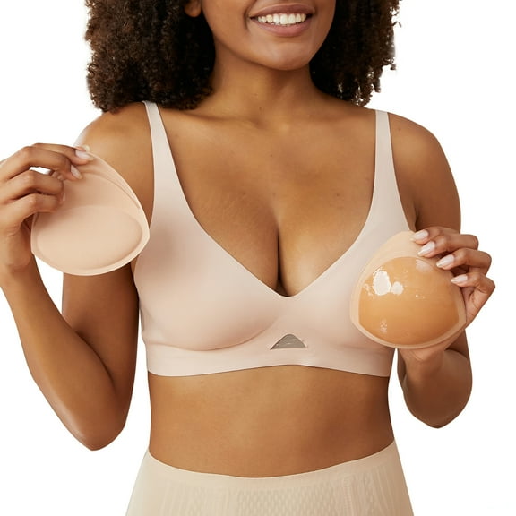 Niidor Women's Removable Push-up Pads Nude Bra Inserts Breast Lift Insert Pads for Bikini Swimsuit