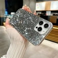 thumbnail image 2 of Designed for iPhone Case,Luxury Electroplating Glitter Sparkle Sparkly Bling Camera Lens Protection Shockproof Protective Cover Phone Case (iPhone 13 Pro Max,White), 2 of 5