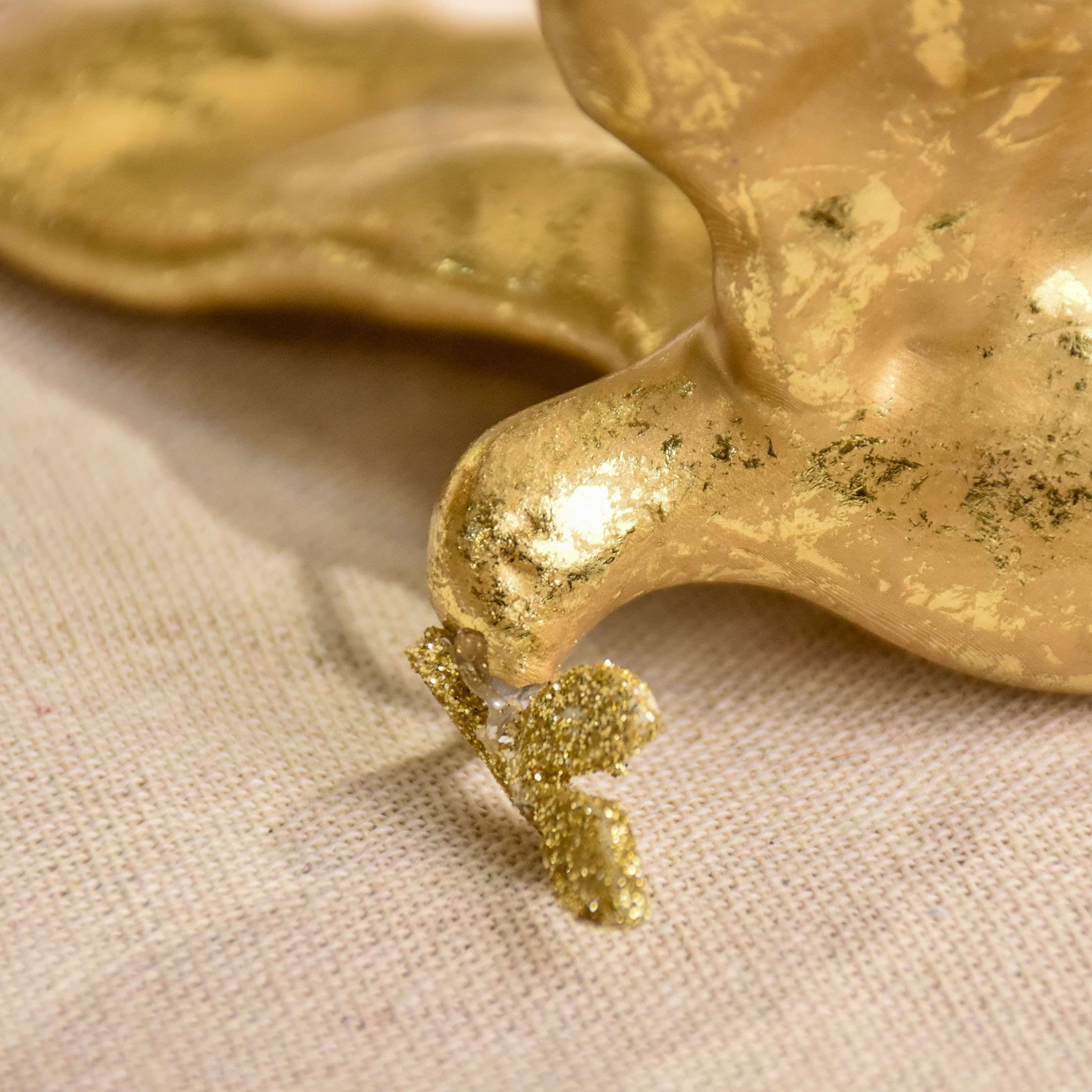 Holiday Time Christmas Warm Wishes Dove Ornament, Gold, 1 Count, Measures 5.25" in diameter