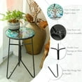 thumbnail image 3 of Wonder Garden Outdoor Natural Glass Round End Table, Iridescence, 3 of 7