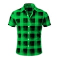 thumbnail image 4 of hlysgo Mens Plaid Button Down Shirts Short Sleeve Casual Summer Shirt Wrinkle Free Business Officewear Dress Shirts Green,XL, 4 of 5