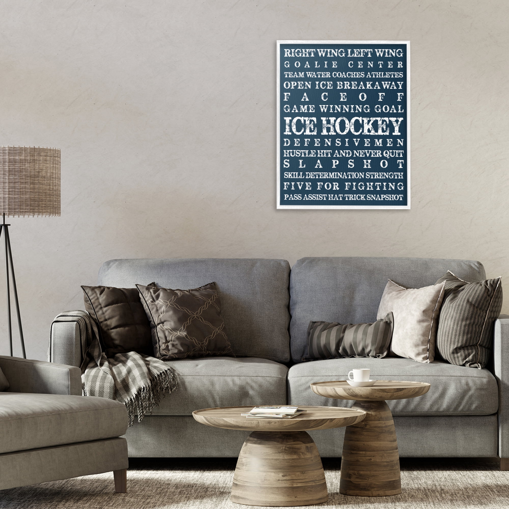 Stupell Industries Ice Hockey Expressions White Framed Giclee Art, design by Melody Hogan