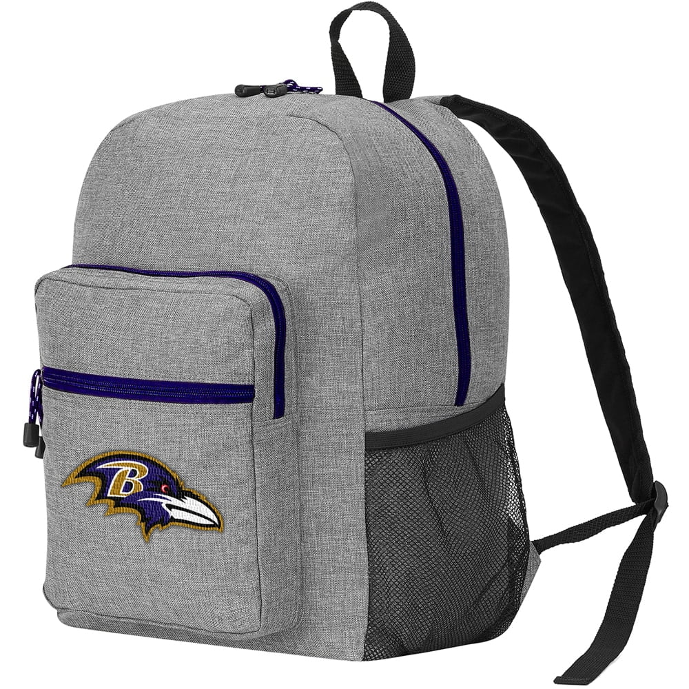 NFL Baltimore Ravens "Daybreak" Backpack, 17" x 7.5" x 12.5" Heathered Grey
