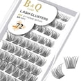 thumbnail image 2 of Lash Clusters B01 D Curl 0.472 in B&Q LASH Pestañas individuales naturales Extensiones de grupos de pestañas individuales Cluster DIY en casa Extensiones de pestañas DIY 72 grupos de pestañas CD Curl, 2 of 4