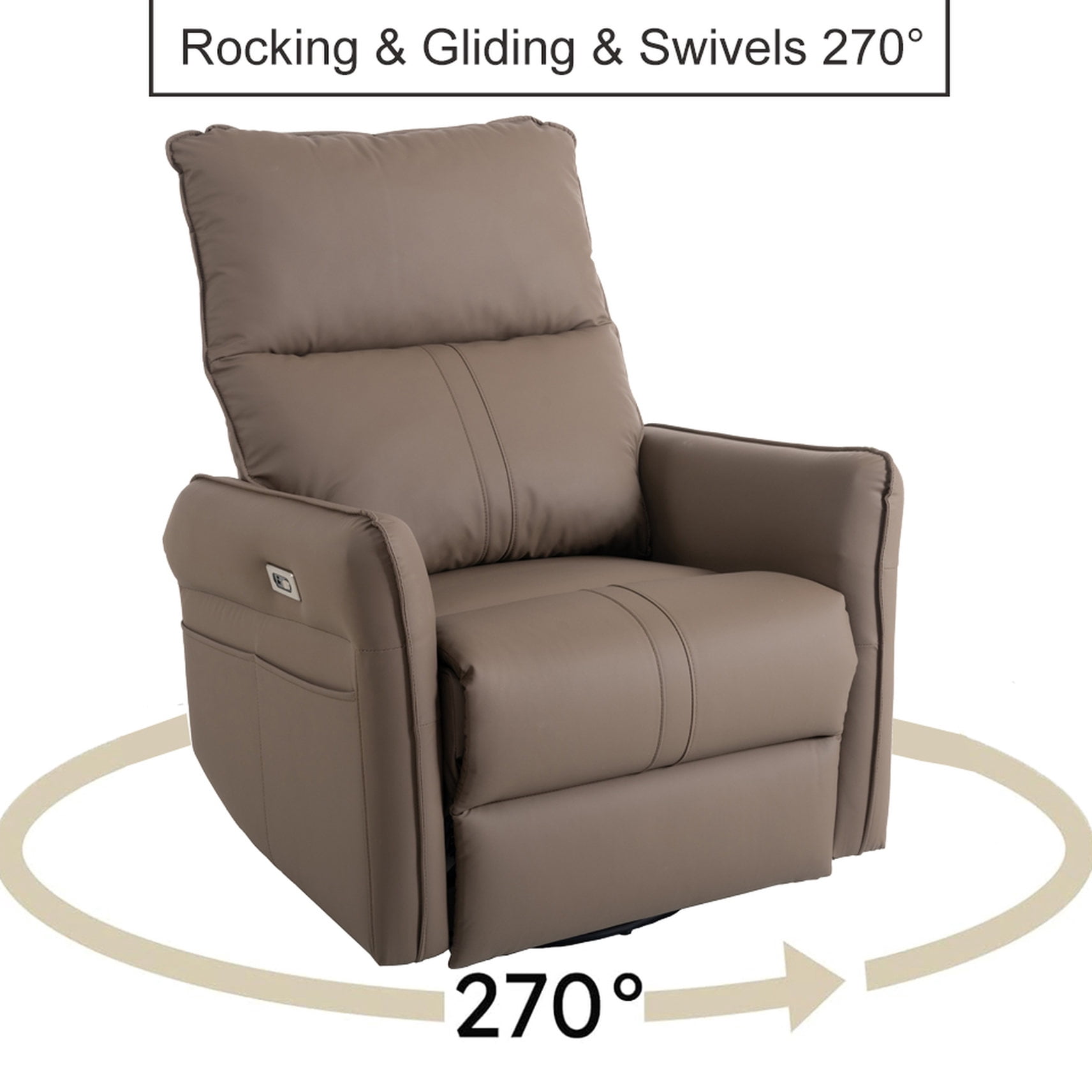 Power Recliner with USB Charging / Perfect for Family Gatherings in the Living Room