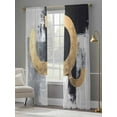 thumbnail image 4 of Black Gold Sheer Curtains 108 Inches Long 2 Panels Watercolor Geometric Light Filtering Semi Sheer Window Curtains Drapes for Bedroom Living Room 52"x108", 4 of 7