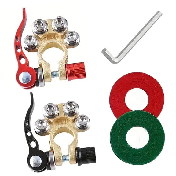 2 PCS Car Battery Terminal Connectors, Quick-Release Disconnect Battery Terminal Clamps, Positive Negative Cable Ends Terminal Clamp for Cars Trucks