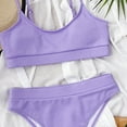 thumbnail image 6 of Swimsuits for Women,Womens Solid Color Bikini Push-Up Pad Swimwear Swimsuit Beachwear Set Purple M(M), 6 of 8