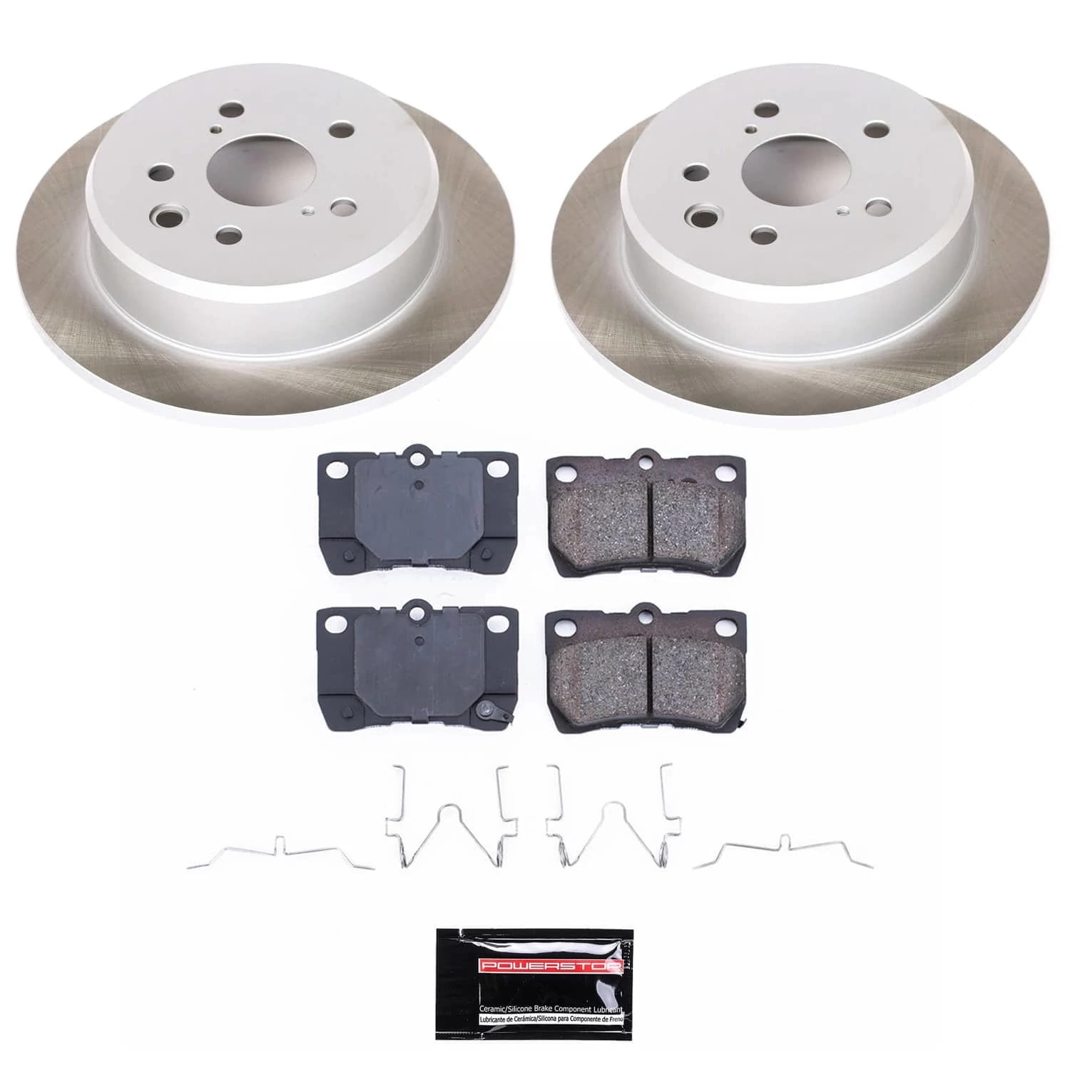 PowerStop Rear Semi-Coated Rotor and Low-Dust Ceramic Brake Pad Kit SC195