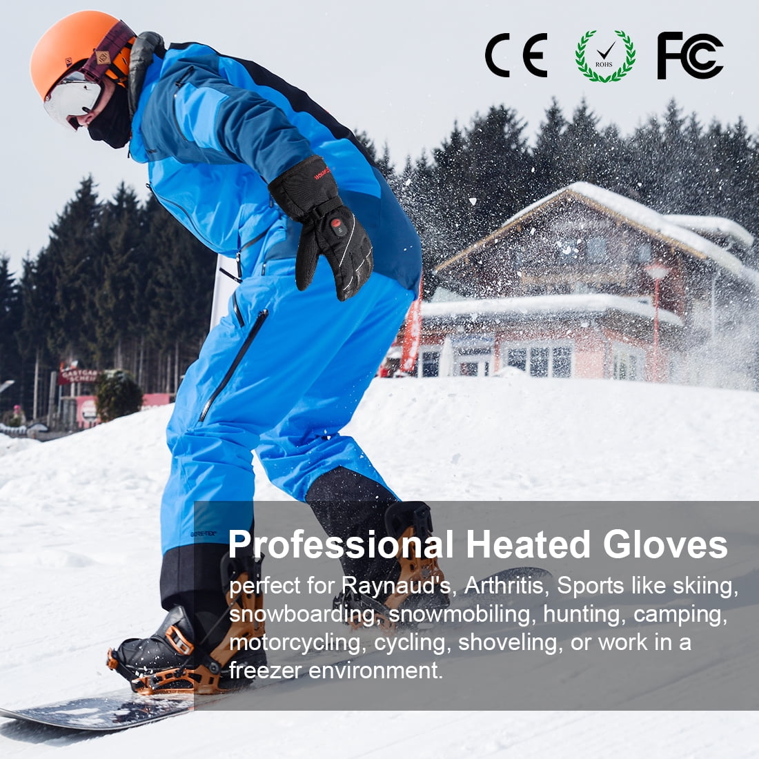 SAVIOR HEAT Rechargeable Electric Heated Gloves,Heated Gloves for Men Women, Thermal Gloves,Motorcycle Waterproof Windproof Gloves,Heated Skiing Gloves