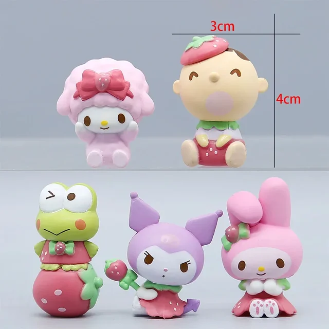 Figuras de Sanrio My Melody, oveja dulce Kuromi, piano, modelo Kawaii, figura de anime, juguetes lindos de dibujos animados, regalos de Sanrio para niñas y niños