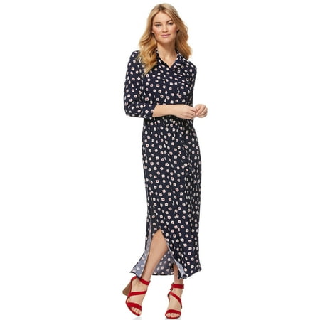 Scoop Maxi Shirt Dress with Belt Women's