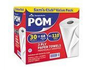 POM&trade; Perforated Paper Towels by Georgia-Pacific, White, 110 sheets, 30 rolls