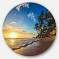 thumbnail image 2 of Designart - Art Mural Rond en Métal le Tropicale Paradis Plage Lever de Soleil Bord de Mer, 2 of 4