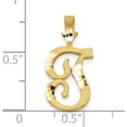 thumbnail image 3 of Solid 10k Yellow Gold Initial T Pendant - 0.9gm, 3 of 5