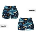 thumbnail image 5 of Fotbe Playful Whales Underwater Scene Seamless Shorts, Womens Workout Shorts High Waist Stretch Booty Short for Gym/Yoga/Running/Biking-X-Large, 5 of 9