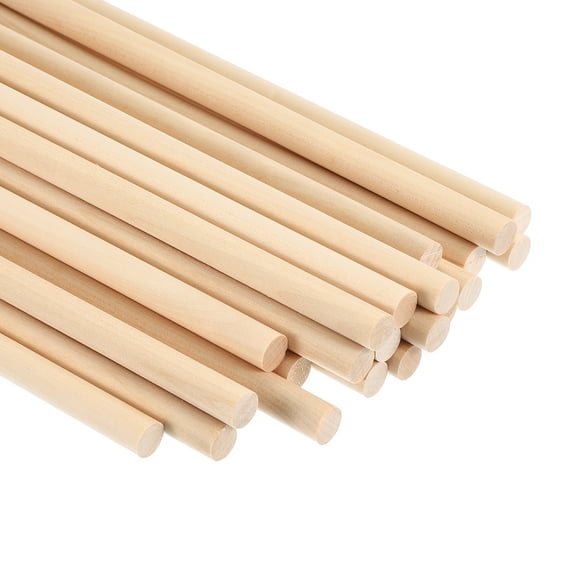 2/5x15.75inch Wooden Dowel, 240 Pcs Dowel Rod Wood Dowels Wood Sticks Unfinished Round, 10mm x 400mm