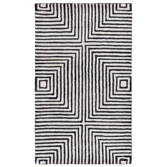 SAFAVIEH Metro Chodak Abstract Area Rug, Black/Beige, 3' x 5'