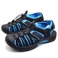 thumbnail image 3 of Men's Closed Toe Hiking Sandals Summer Beach Sandals Mens Athletic Leather Sandals Casual Comfort Outdoor Fisherman Shoes Waterproof Blue 10.5, 3 of 8