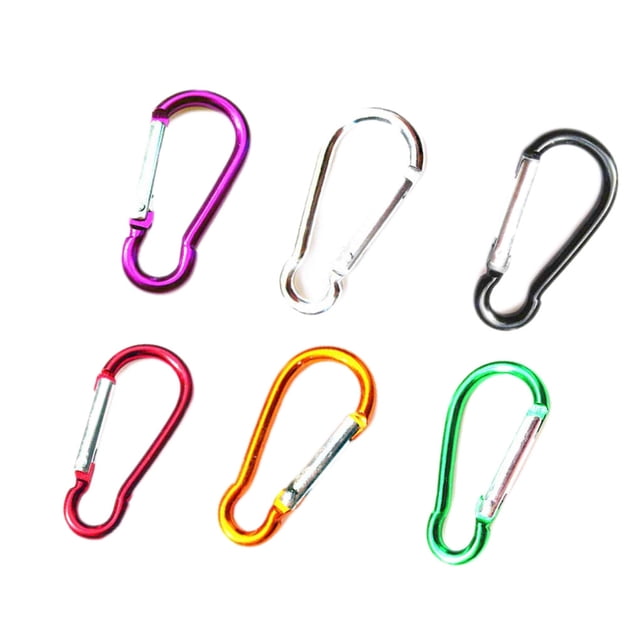 5 Pcs Mousqueton en Aluminium Clip Anneau en D Porte-Clés de Randonnée Crochet à Pression Chaîne de Clés d'Escalade Porte-Clés de Randonnée