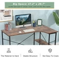 thumbnail image 4 of BestOffice 47” Extra Large Gaming Desk, Modern Computer Table, Simple Executive Study Workstation for Home Office or Small Spaces, Brown, 4 of 7