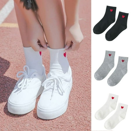 

SPRING PARK Fashion Love Heart Print Ankle Socks Low Cut Unisex Cotton Multicolour Ankle Sock