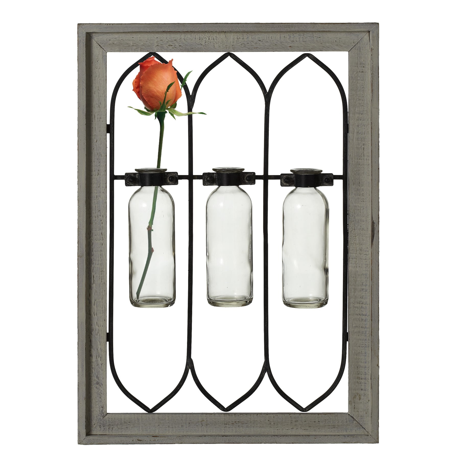 CBK Metal Framed Arch With Triple Bud Vase Wall Decor 158661 Walmart