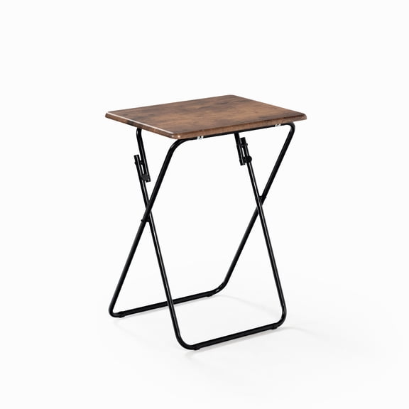 DEGUO Compact Folding Table Portable Adjustable Height Laptop TV Tray Camping Table Brown