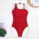 thumbnail image 4 of Traje de baño de una pieza para mujer, conjuntos de bikini para mujer, traje de baño de bikini de color liso sin espalda con tirantes, traje de baño de nailon para mujer, 4 of 4