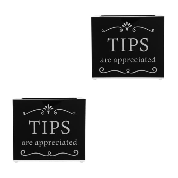 Masteelf 2pcs Acrylic Tips Box for Money, Donation Tip Holder for Bartender Bars Restaurants Musicians Money Storage Container Suggestion Box Raffle Cash Box