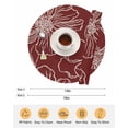 thumbnail image 6 of 13 Inch Round Placemats Set of 6, Red Flowers Non Slip Heat Insulation PP Table Mats, Spring Floral Botanical Modern Art Washable Place Mats for Kitchen Dining Party Table Decor, 6 of 7