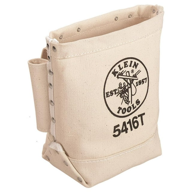 Bolsa para herramientas Klein Tools 5416T, bolsa de lona para alfileres y tornillos
