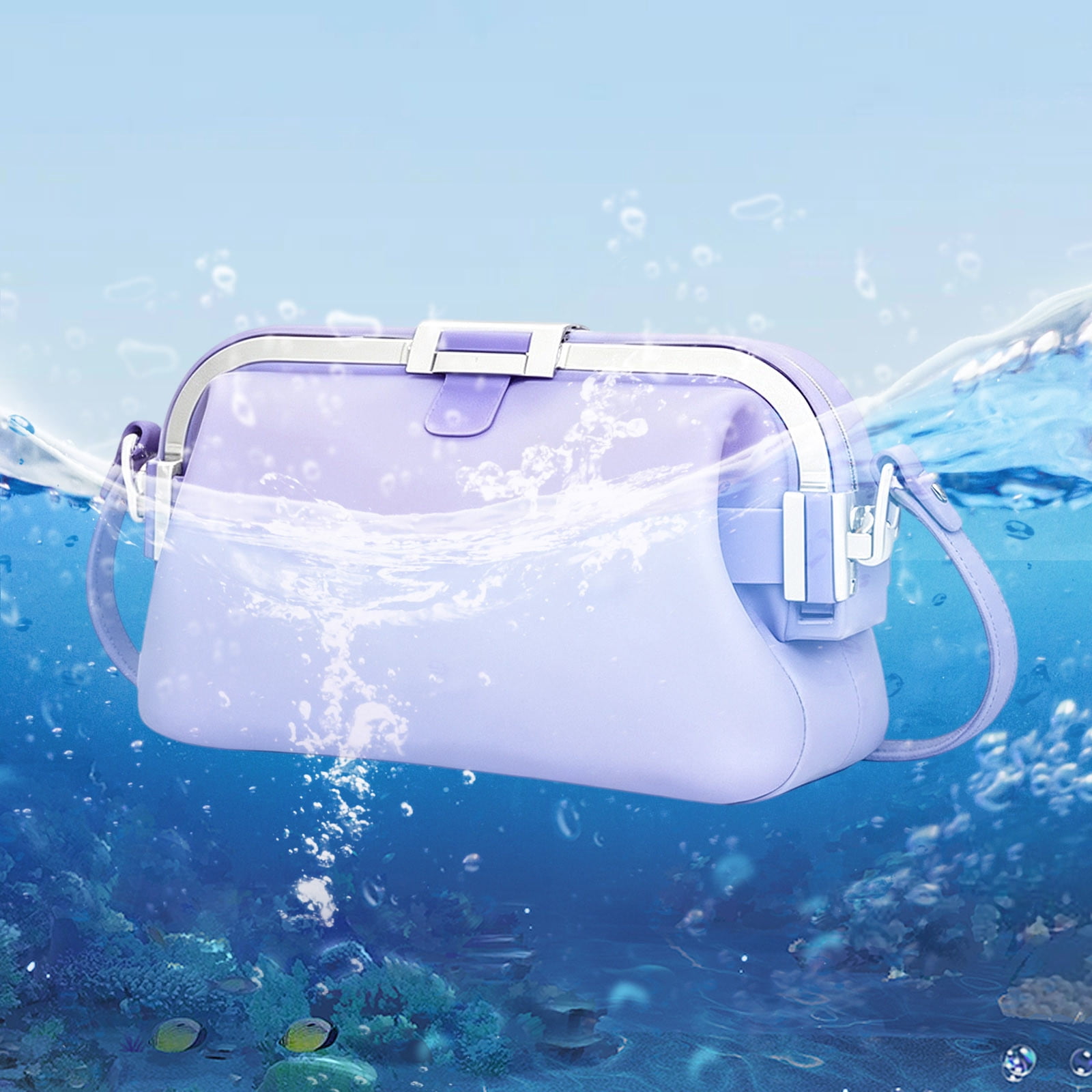 Huggea Bag, Women Summer Silicone Handbag, 67.63 fl oz Waterproof Foldable Crossbody Tote