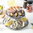 thumbnail image 5 of Seafood Plate Set Double Stainless Steel Snack Plate Afternoon Tea Cake, 5 of 5