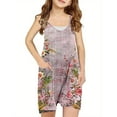thumbnail image 2 of Nrmvnmi Girls Summer Sleeveless Casual Romper Spaghetti Strap Shorts Jumpsuit With Pockets, 2 of 6