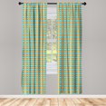 thumbnail image 2 of Ambesonne Geometric 4-Panel Curtains, Aquatic Tangerine Mosaic, 56"x63", Apricot Dark Seafoam, 2 of 4