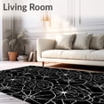 thumbnail image 2 of ODIKA 4'x6' Machine Washable Non-Slip Area Rug, Eerie Spider Web Halloween with Creepy Crawly Arachnid Design High Traffic Rug with Pad, Black, 620086, 2 of 8