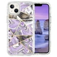 thumbnail image 7 of Allytech Marble Case for Apple iPhone 15 5G 6.1 inch, Hybrid Hard PC Soft TPU Rubber Three Layer Rugged Heavy Duty Shockproof Drop Protection Women Girl Cover for iPhone 15, Purple Grid Marble, 7 of 7