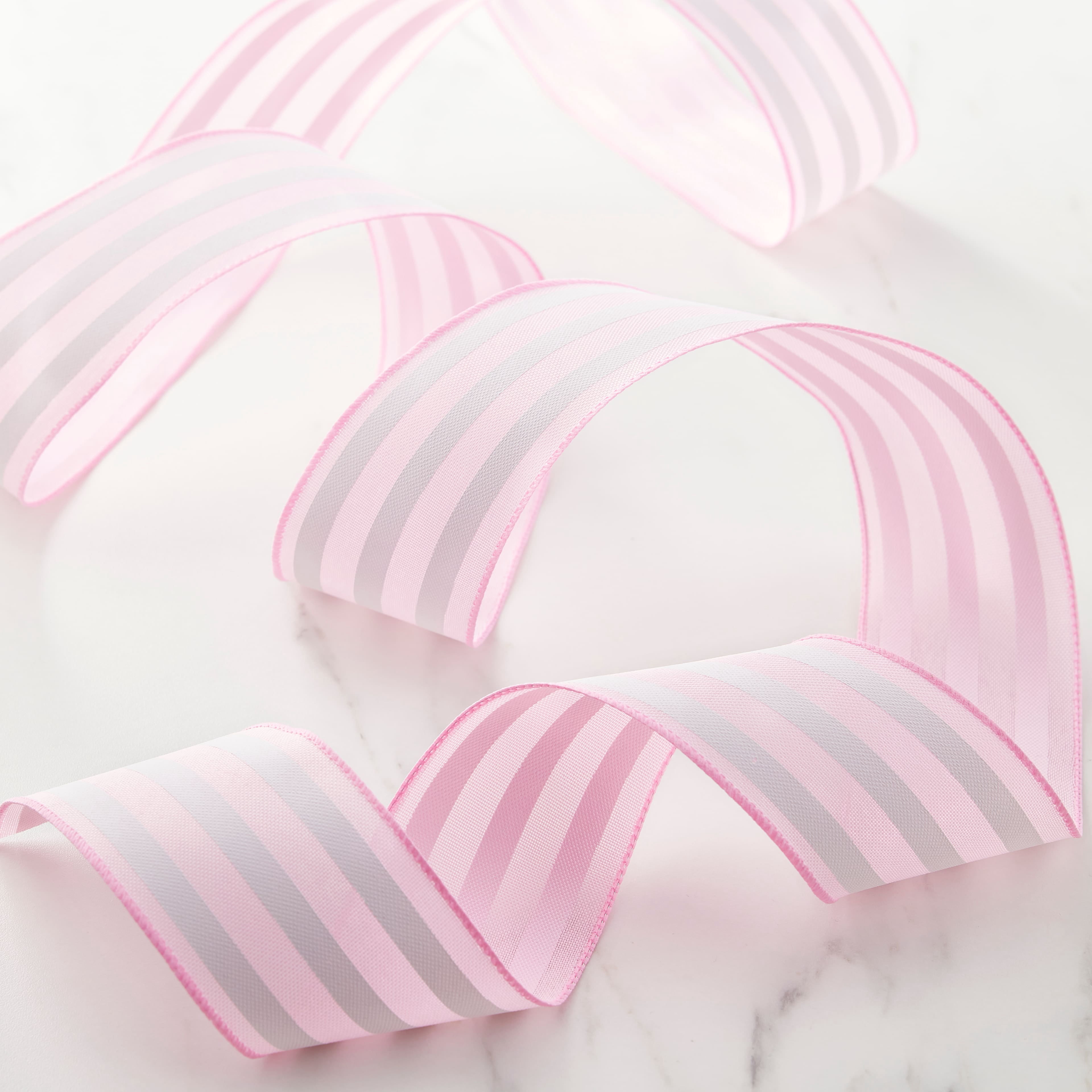12 Pack: 2.5" x 25ft. Faux Linen Wired Thick Striped Ribbon by Celebrate It Decor