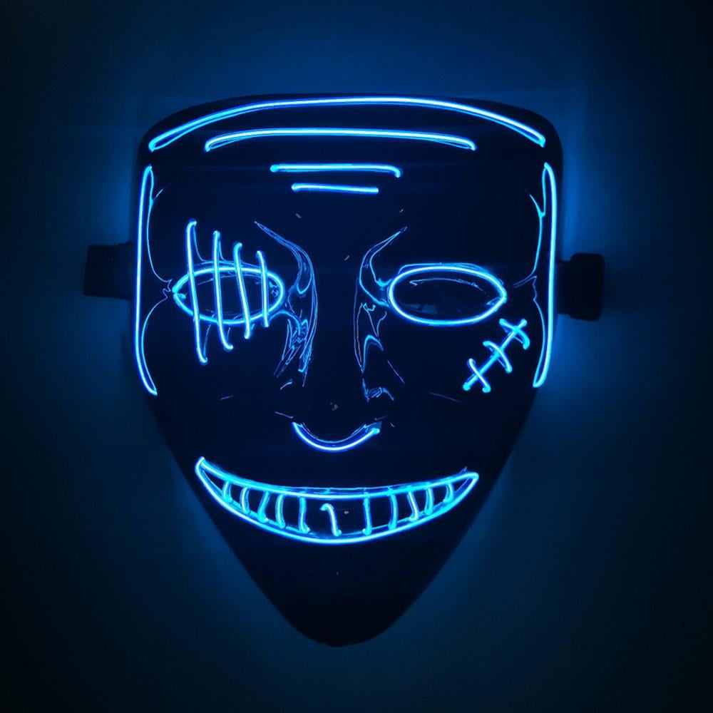 Halloween Mask Costume, LED Light Up Mask, Scary Hacker Anonymous Mask ...