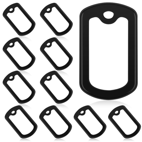 Lsupdaol 10 Pack Dog Tag Silicone Silencer Black Military Dog Silencers for Authentic Military Id Tags Rubbers to Reduce Noise, 52 x 31 mm/ 2.04 x 1.22 Inches
