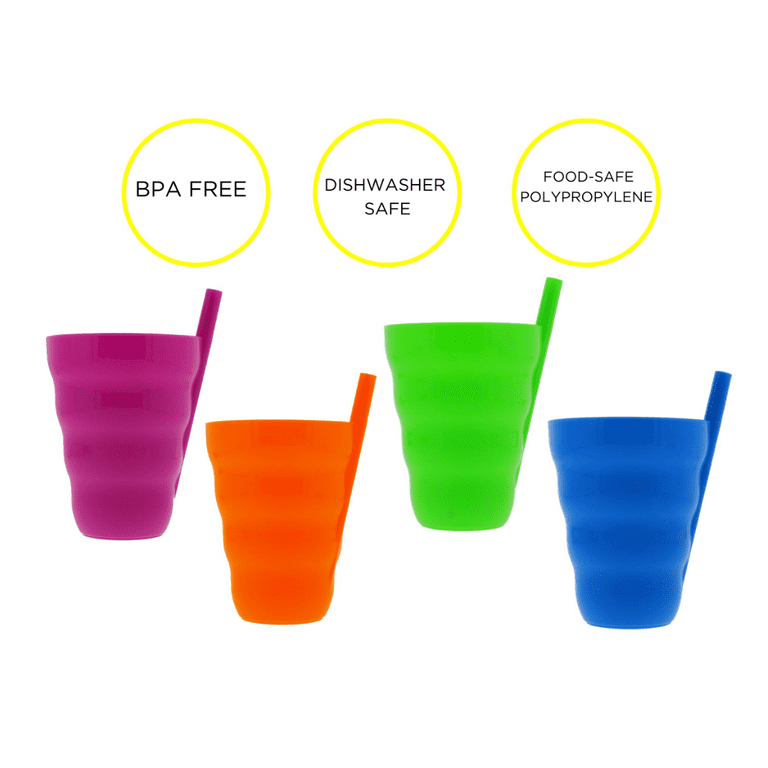 Arrow 10oz Sip A Cup with Built in Straw, 6pk - Straw Cups for Toddlers,  Kids Cup with Straw, Plastic Toddler Straw Cup - BPA Free, Dishwasher Safe