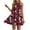 Wine A, variant on WRKEKC Floral Dress for Women Abstract Floral Crew Neck Sleeveless Side Ruched Loose Midi Lightweight Comfort