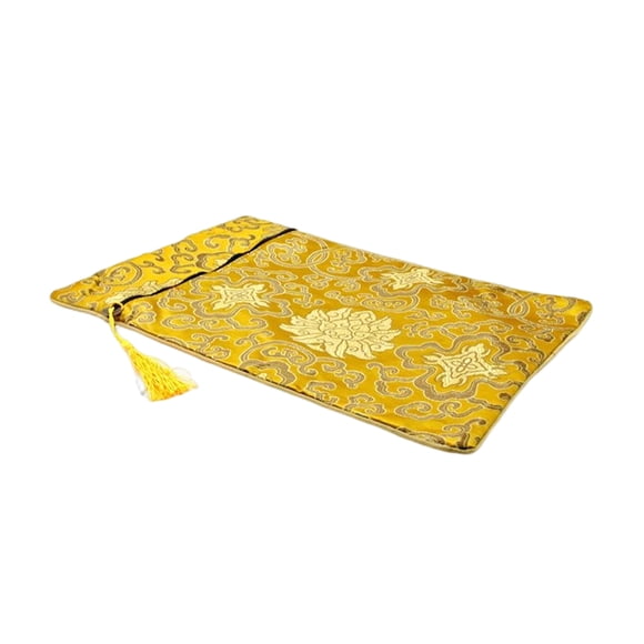 Injueey Bolsa de mano mágica engrosamiento bolsa ligera flores joyería bolsas portátiles vacías paquete cremallera borla cadena regalos Almacenamiento y organización del hogar Amarillo 24*34cm