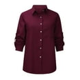 thumbnail image 5 of Tawop Womens Workout Tops Autumn Blouse Long Sleeve Usa Flag Wine 12, 5 of 7